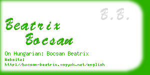 beatrix bocsan business card